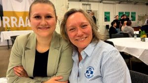 Mette Ptak til kickoff på Lærlingenes År sammen med Malene Brendorp Meyer, som er formand for Veterinærsygeplejerskernes Fagforening.